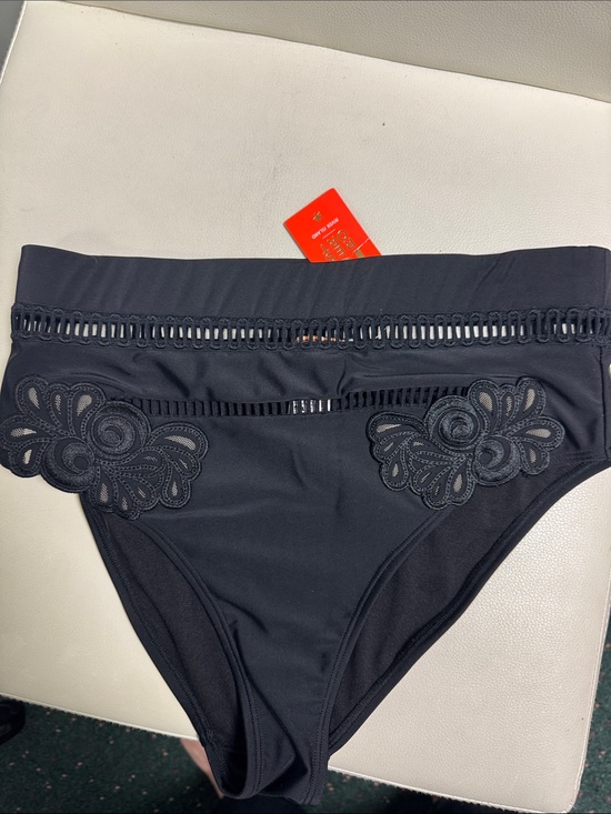 RIresort Other - Women’s Black Bikini Bottom with Crochet Detail